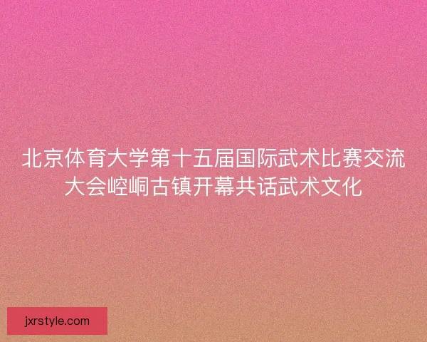 北京体育大学第十五届国际武术比赛交流大会崆峒古镇开幕共话武术文化
